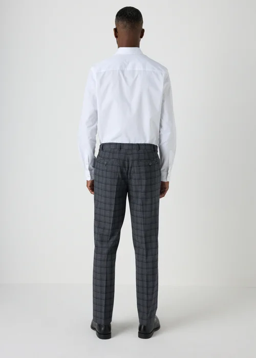 Taylor & Wright Grey Check Regular Fit Flexi Waist Trousers - 30/L33 Image 2
