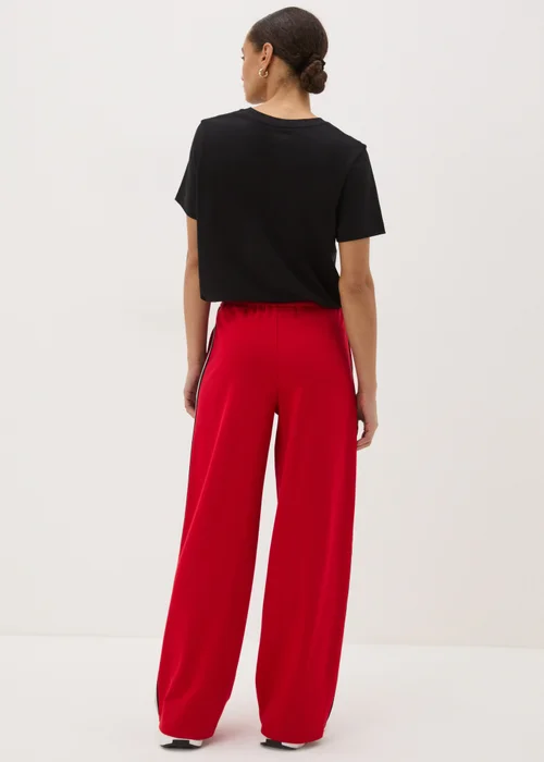 Red Side Stripe Wide Leg Trousers - 8 Image 2