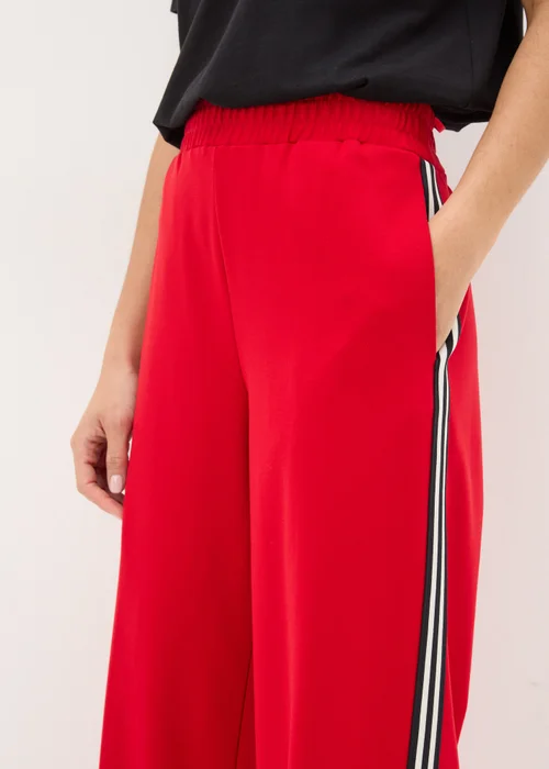 Red Side Stripe Wide Leg Trousers - 8 Image 3