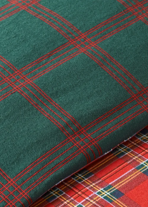 Red Check Brushed Duvet Set - Single Image 3