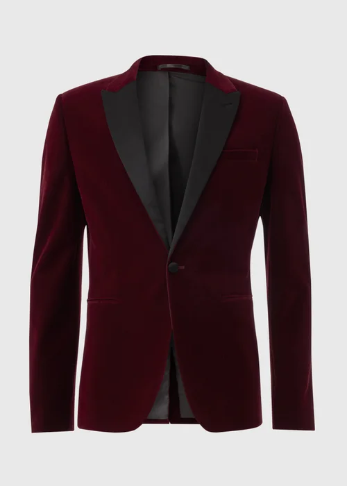 Taylor & Wright Burgundy Velvet Blazer - Small Image 3