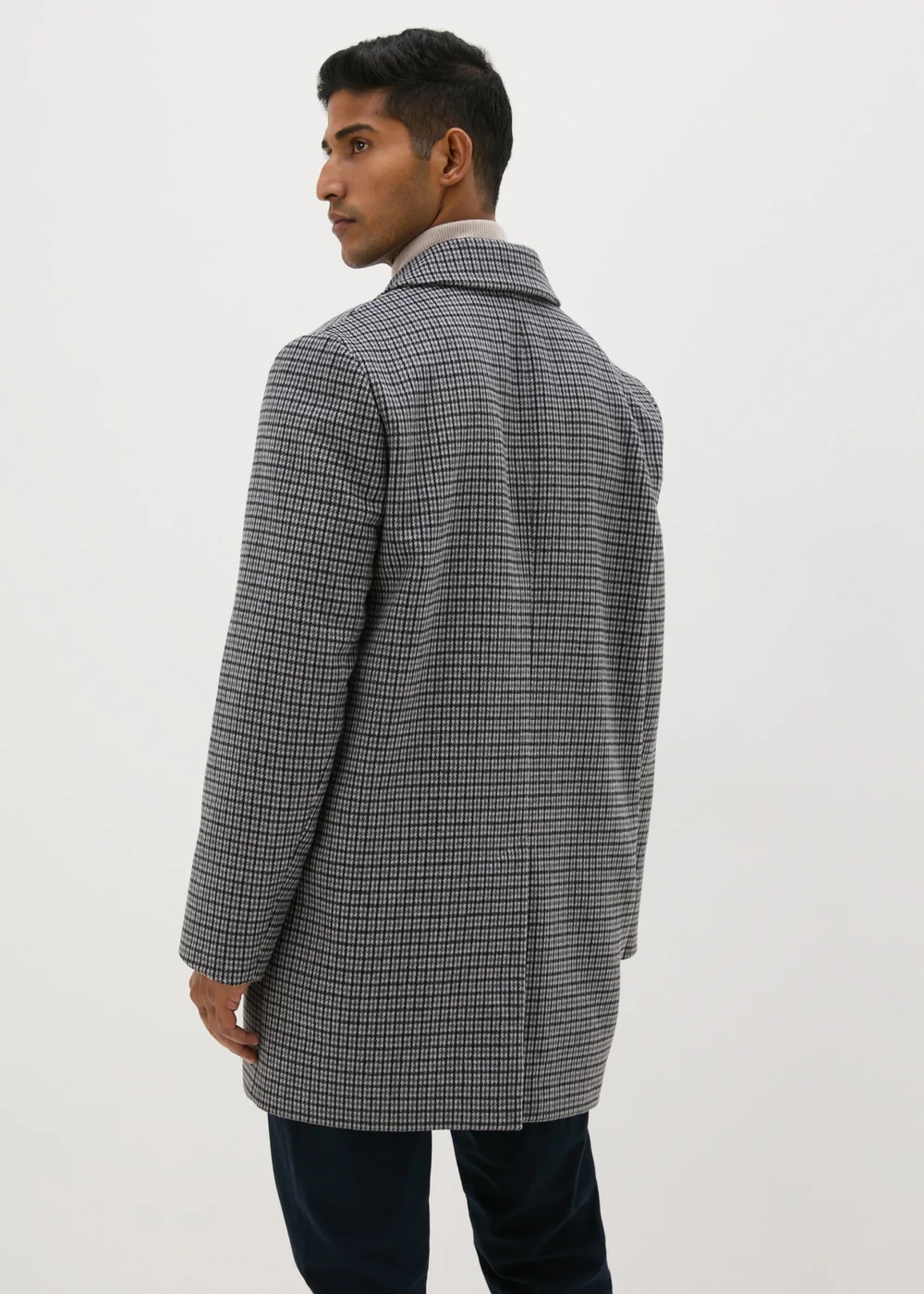 Taylor & Wright Grey Check Overcoat - S Image 2