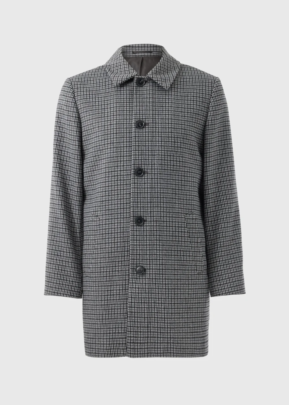 Taylor & Wright Grey Check Overcoat - S Image 5
