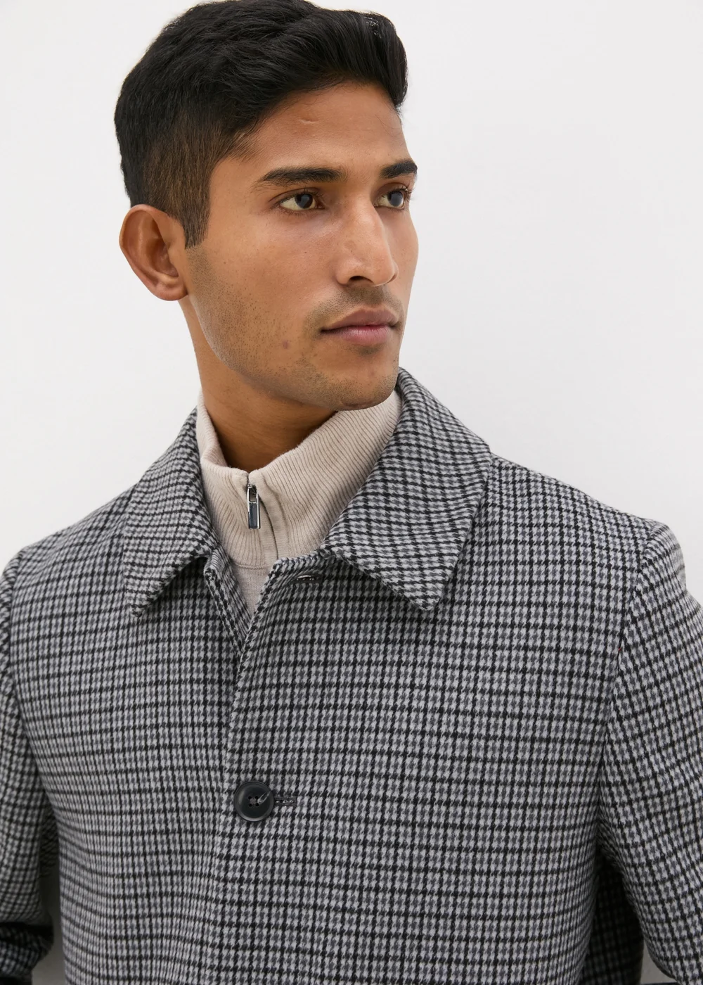Taylor & Wright Grey Check Overcoat - S Image 3