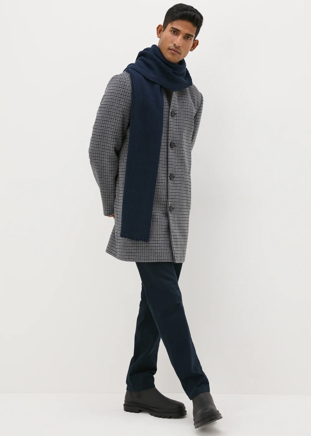 Taylor & Wright Grey Check Overcoat - S Image 4