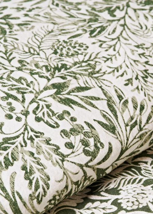 Green Winter Leaf Brushed Duvet Set - Single Image 3