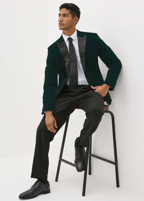 Taylor & Wright Teal Velvet Blazer - Small Image 3