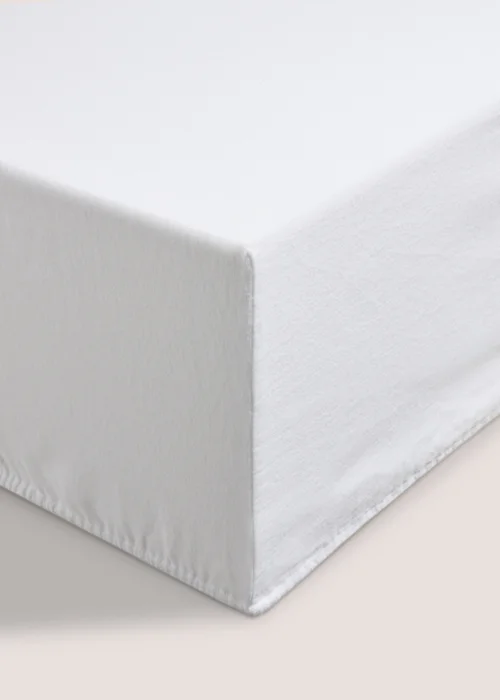 White Brushed Fitted Sheet - Single Image 1