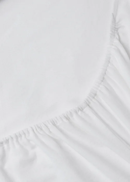 White Brushed Fitted Sheet - Single Image 2