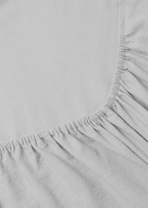 Grey Brushed Fitted Sheet - Single Image 2
