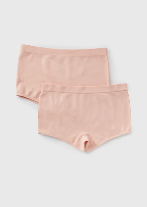 2 Pack Girls Pink Ribbed Briefs (7-13yrs) - 6-7 Yrs Image 1