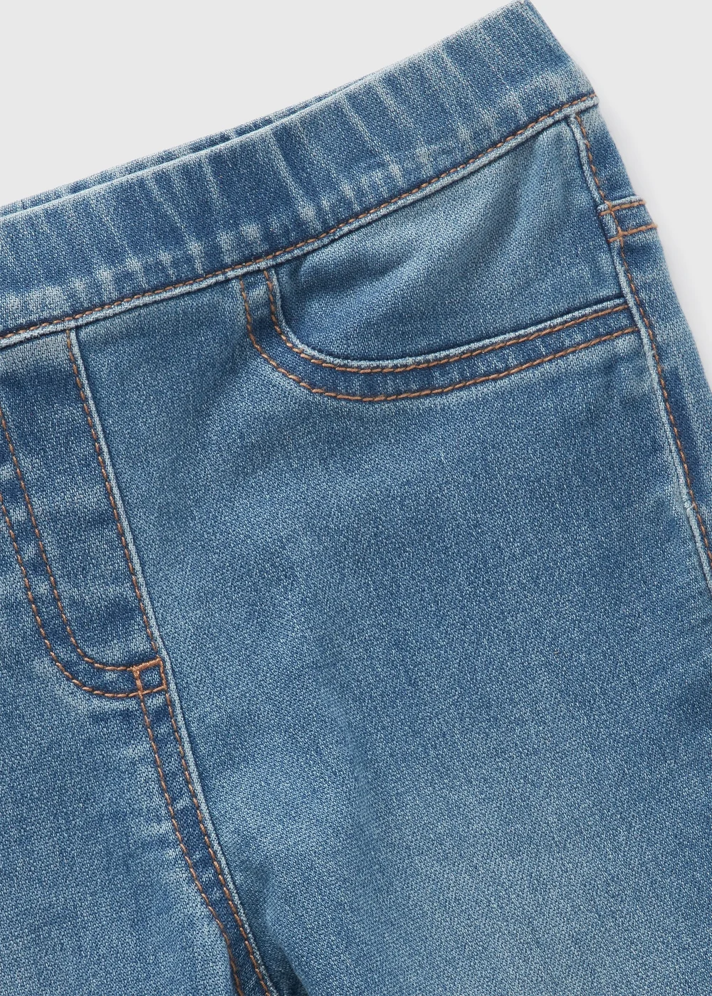 Girls Blue Lightwash Flare Jegging (7-15yrs) - Age 7 Years Image 2