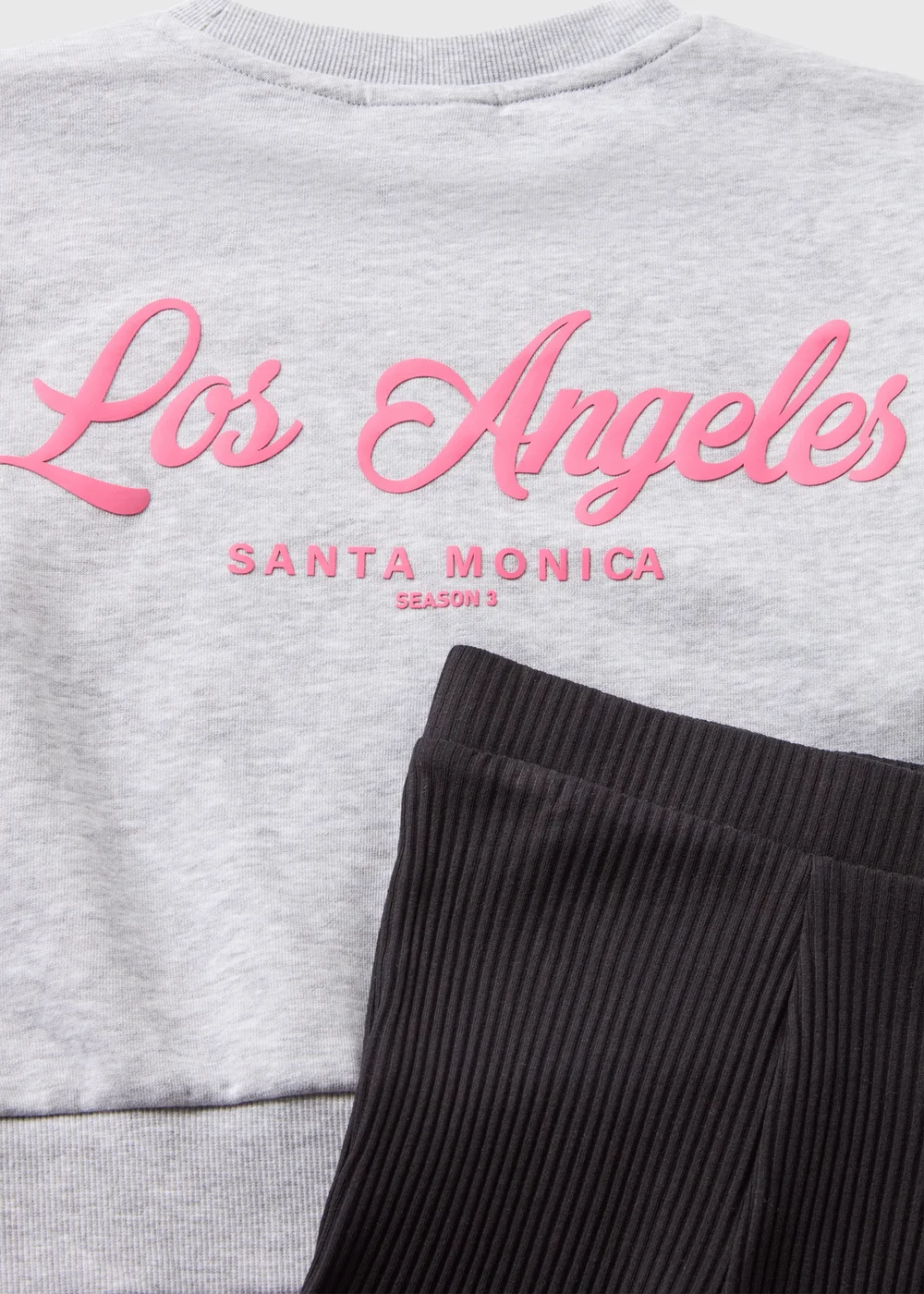 Girls Grey LA Sweatshirt & Leggings Set (7-15yrs) - Age 7 Years Image 2