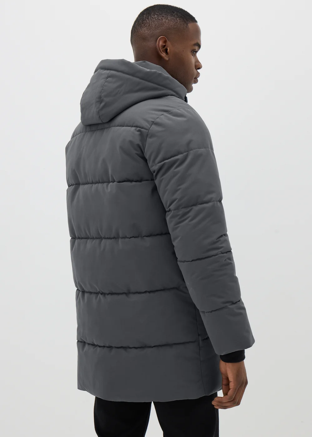 Grey Longline Puffer Coat - S Image 2