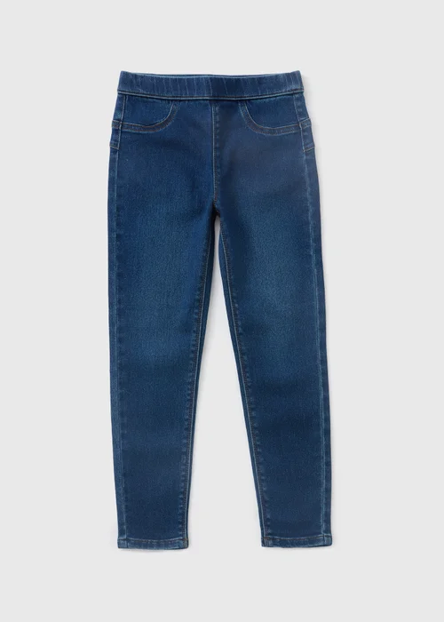 Girls Indigo Blue Dark Wash Jegging (7-15yrs) - 8 Yrs Image 1