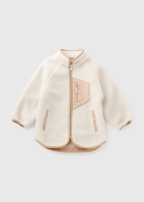 Girls Cream Borg Jacket (7-15yrs) - 7 Yrs Image 1