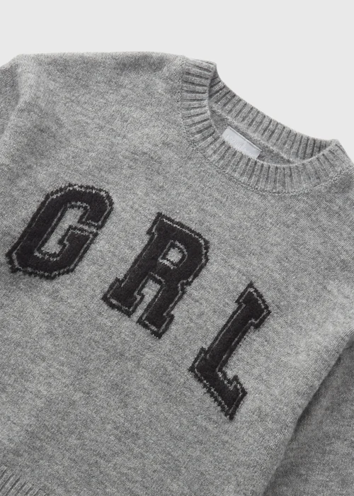 Girls Grey Knit GRL Jumper (7-15yrs) - 7 Yrs Image 2
