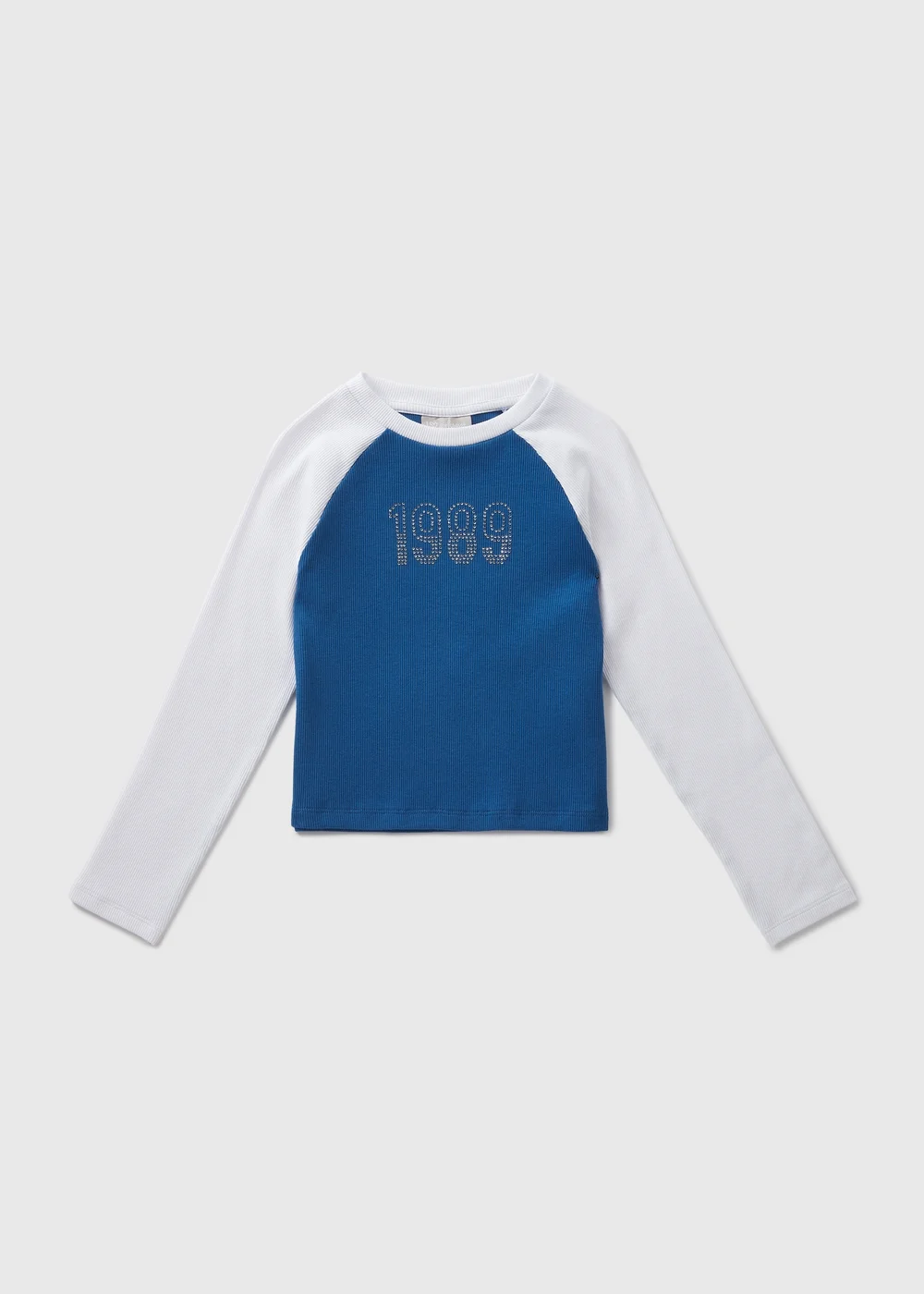 Girls Blue 1989 Ringer Long Sleeve Top (7-15yrs) - 7 Yrs Image 1