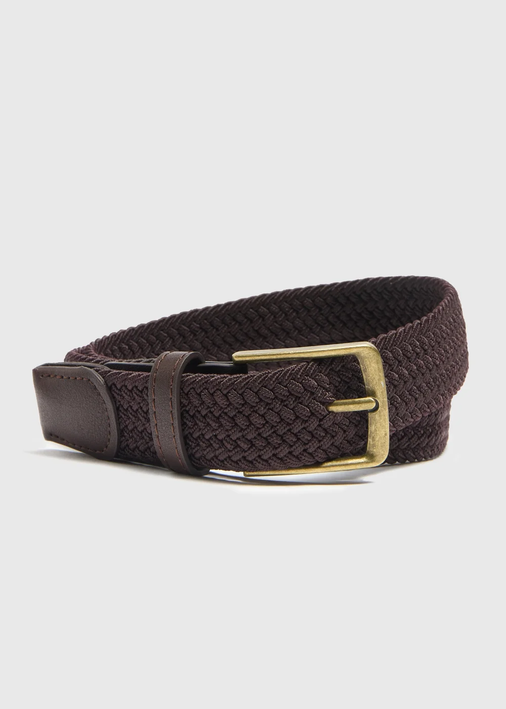 Brown Woven Stretch Belt - Small Image 1