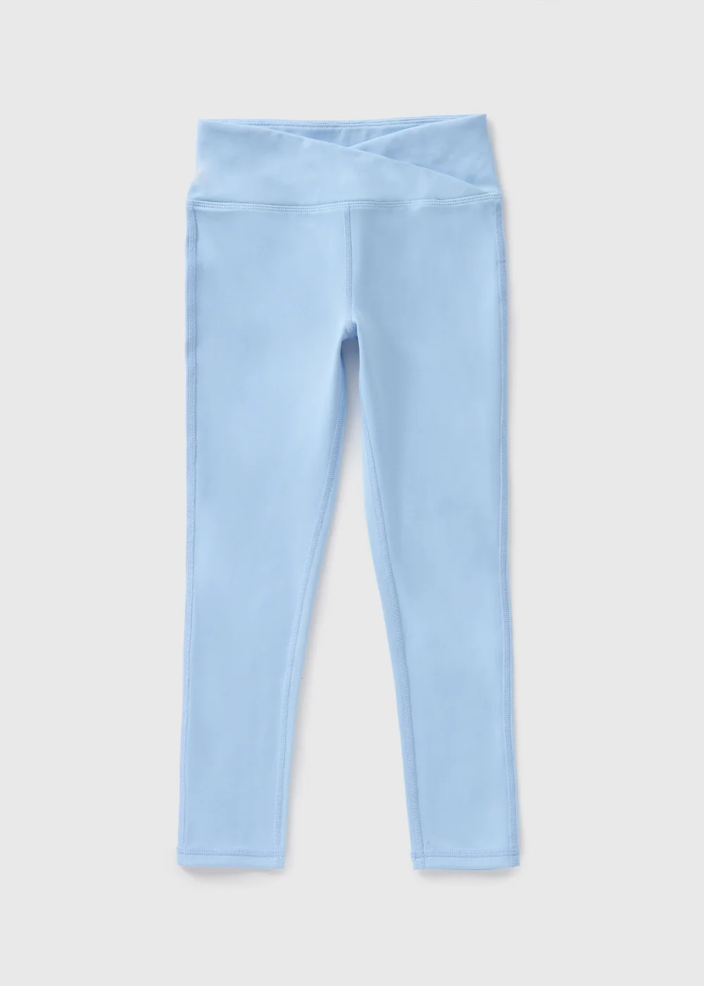 Girls Blue Crossover Waist Leggings (7-15yrs) - 8 Yrs Image 1