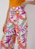 Multicolour Neon Palm Viscose Wide Leg Trousers - Size 8 Image 3