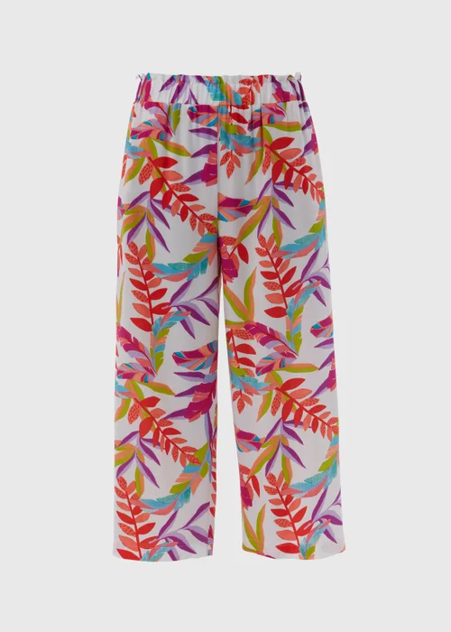 Multicolour Neon Palm Viscose Wide Leg Trousers - Size 8 Image 5