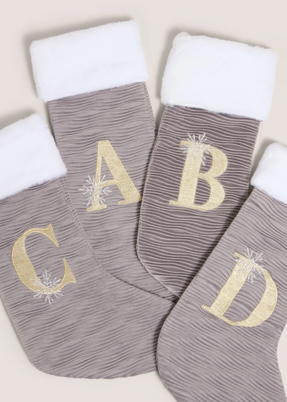 Grey Alphabet Ribbed Stocking - S Image 2