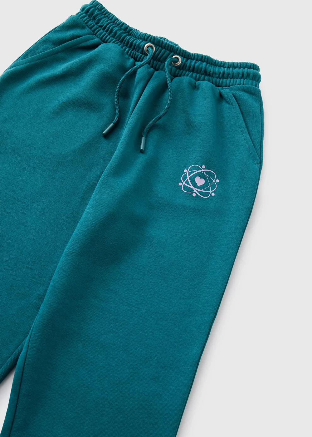 Girls Teal Heart Print Jogging Bottoms (7-15yrs) - 8 Yrs Image 2