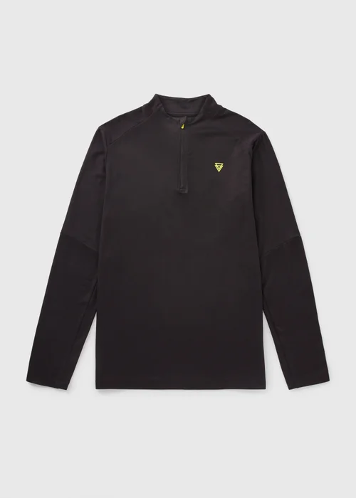 Boys Black Half Zip Sports Top (7-15yrs) - 7 Yrs Image 1