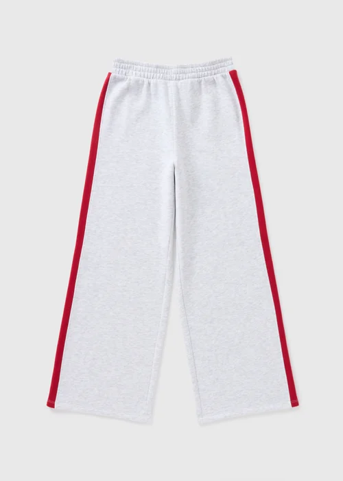 Girls Grey Side Stripe Jogging Bottoms (7-15yrs) - Age 7 Years Image 1