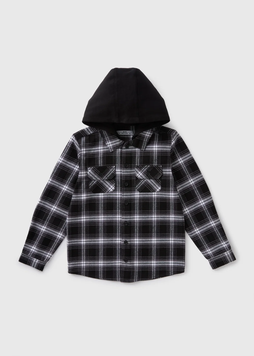 Boys Black Check Shacket (7-15yrs) - 7 Yrs Image 1