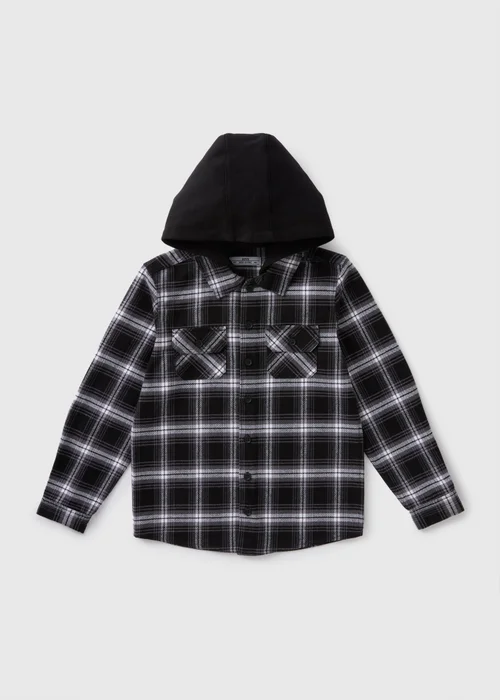 Boys Black Check Shacket (7-15yrs) - 7 Yrs Image 1
