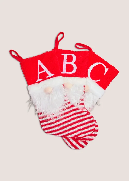 Joyful Red Alphabet Gnome Stockings - S Image 1