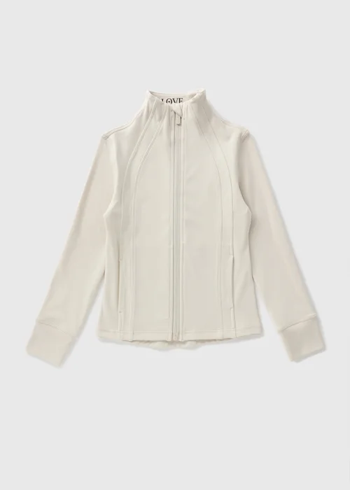 Girls Cream Sports Zip Jacket (7-15yrs) - 7 Yrs Image 1