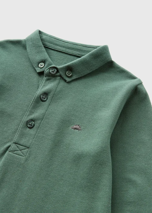 Boys Green Long Sleeve Polo Shirt (1-7yrs) - 1-1.5 Yrs Image 2