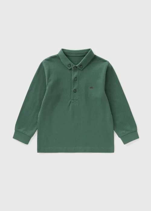 Boys Green Long Sleeve Polo Shirt (1-7yrs) - 1-1.5 Yrs Image 1