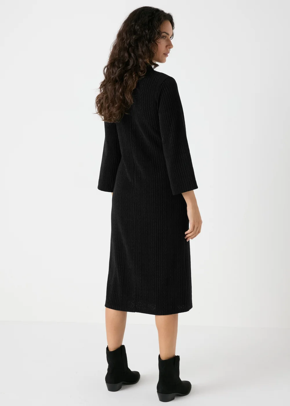 Et Vous Black Cable Knit Midi Dress - 8 Image 2