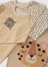 3 Pack Girls Beige Leopard T-Shirts (1-7yrs) - 1 to 1 half years Image 2