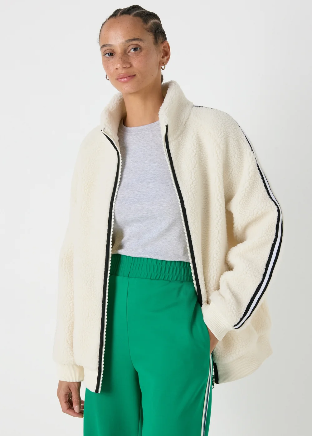 Cream Borg Jacket - S Image 1