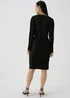 Black Plisse Wrap Dress - Size 8 Image 2