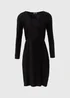 Black Plisse Wrap Dress - Size 8 Image 5