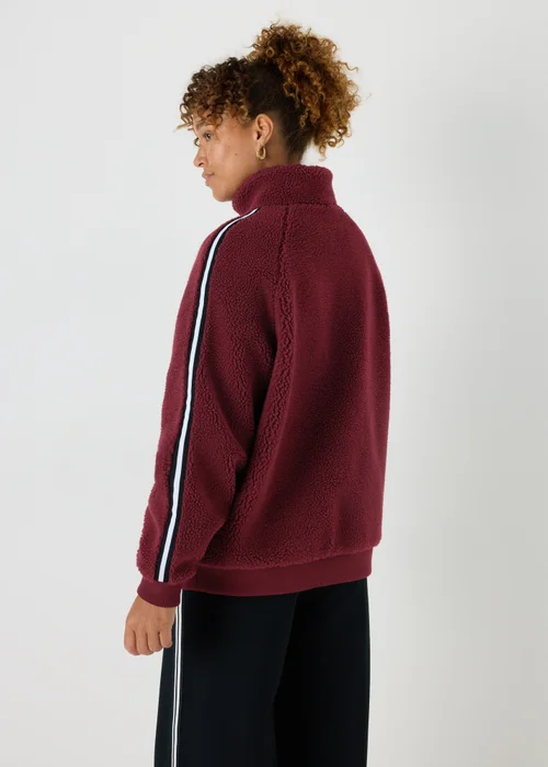 Burgundy Borg Half Zip Jumper - S Image 2