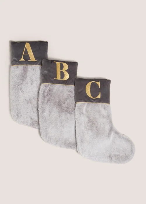 Wondrous Grey Alphabet Stocking - S Image 1