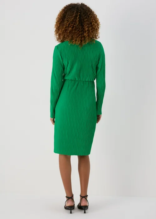 Green Plisse Wrap Dress - 8 Image 2