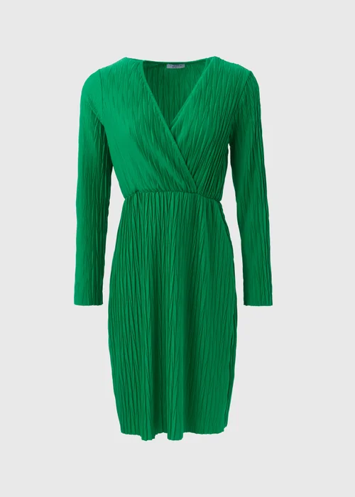 Green Plisse Wrap Dress - 8 Image 5