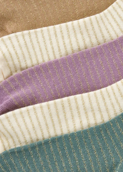 5 Pack Stripe Crew Socks - One Size Image 2