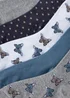 5 Pack Grey Butterfly Crew Socks - One Size Image 2