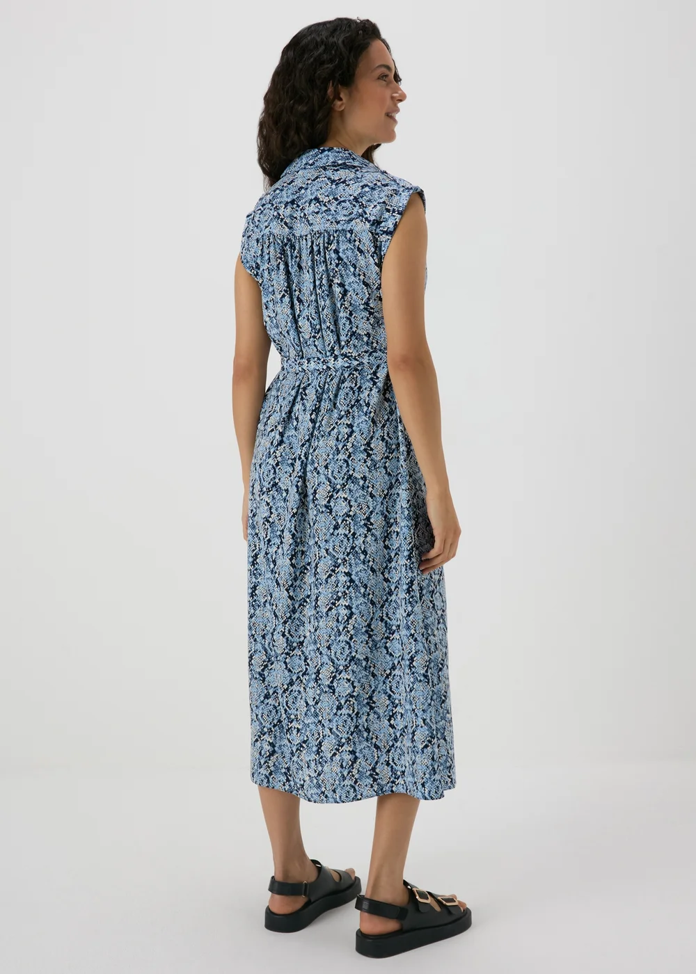 Blue Snake Print Midi Dress - 8 Image 2