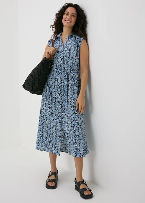 Blue Snake Print Midi Dress - 8 Image 4