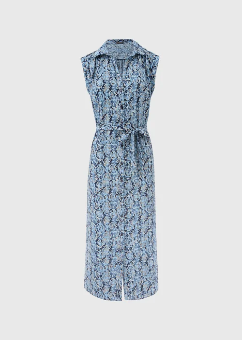 Blue Snake Print Midi Dress - 8 Image 5